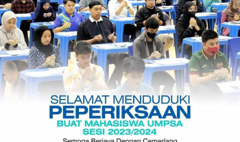 Selamat Menduduki Peperiksaan Akhir Semester 1 Sesi 2023/2024 kepada seluruh mahasiswa UMPSA